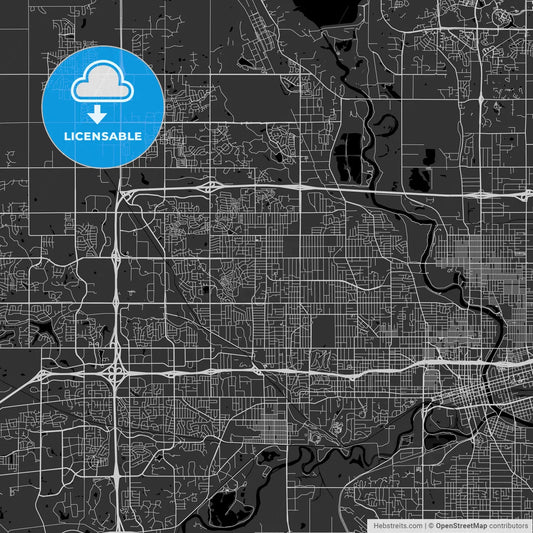 Urbandale, Iowa - Area Map - Dark