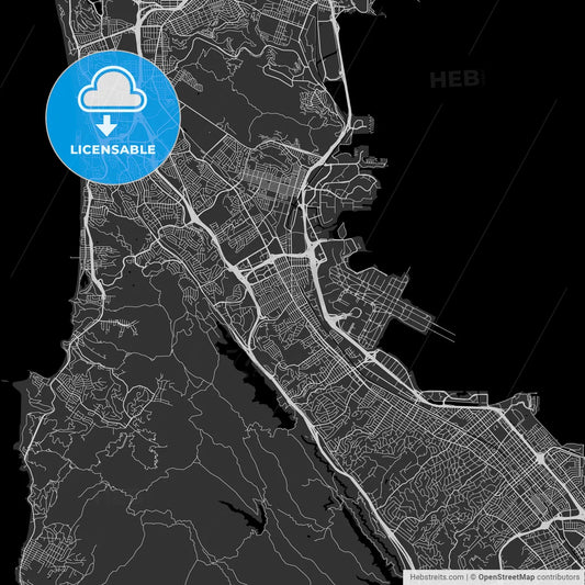 San Bruno, California - Area Map - Dark