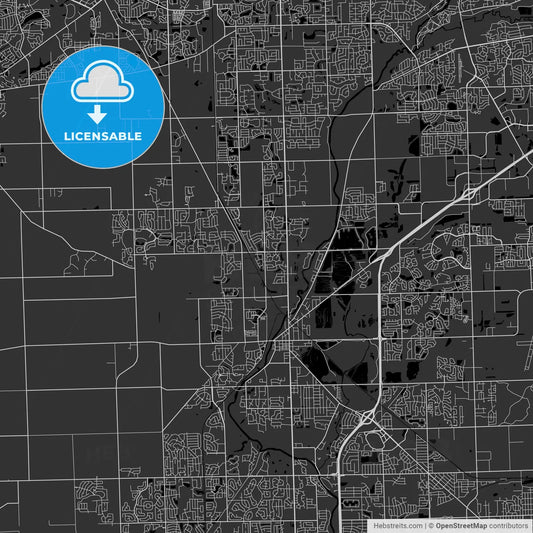 Plainfield, Illinois - Area Map - Dark