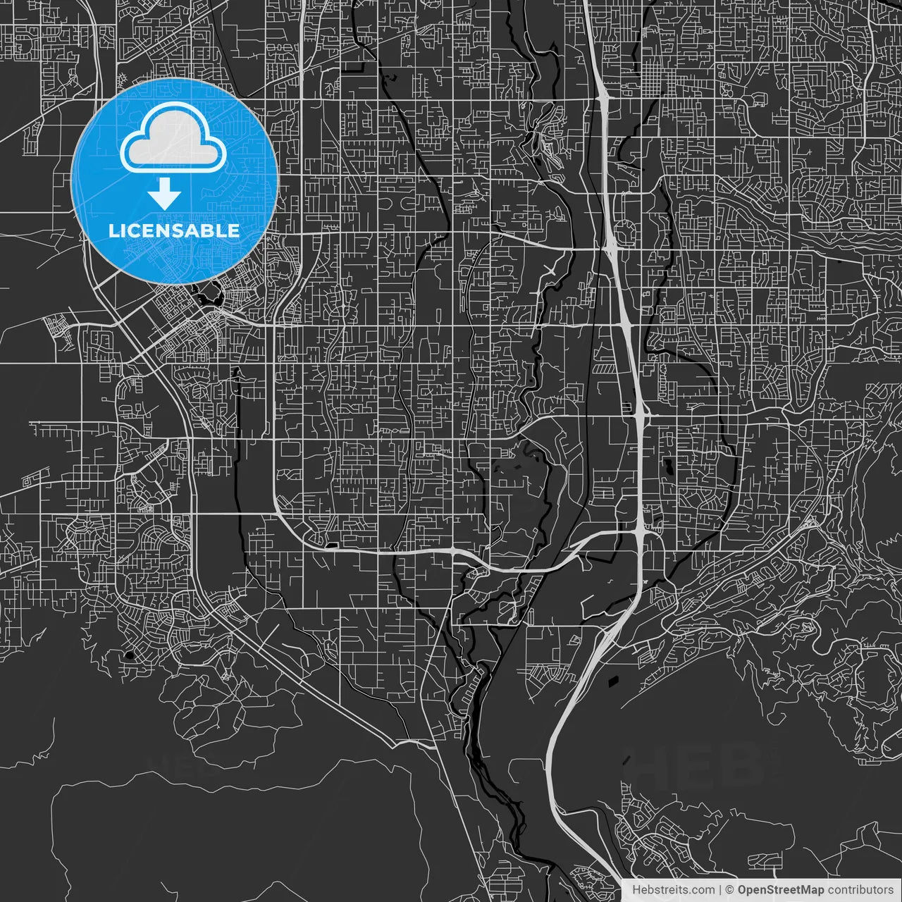 Riverton, Utah - Area Map - Dark