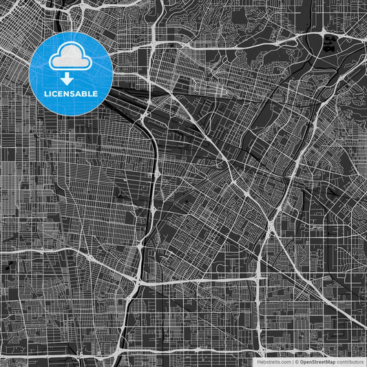 Bell Gardens, California - Area Map - Dark