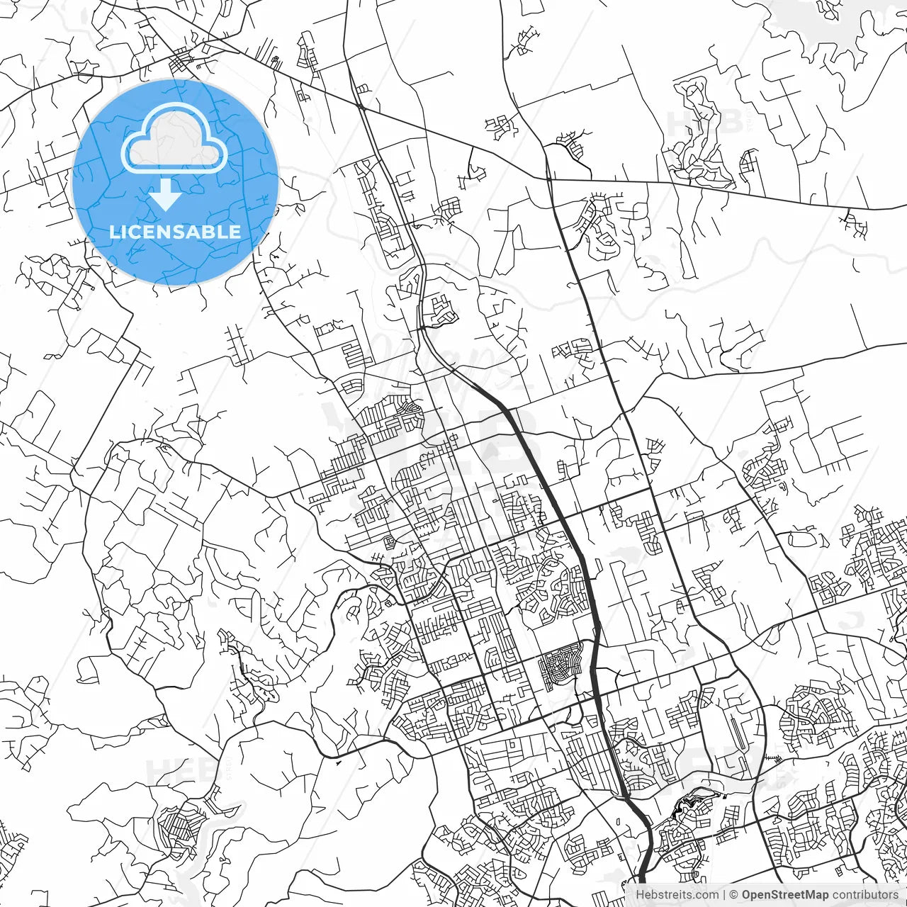 Leander, Texas - Area Map - Light