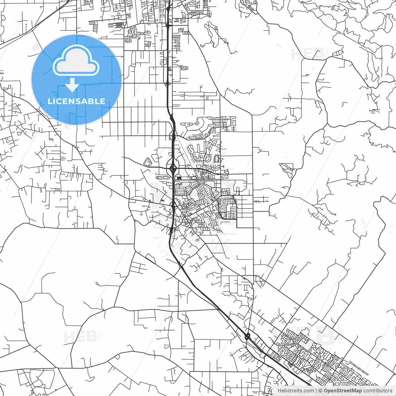 Rohnert Park, California - Area Map - Light