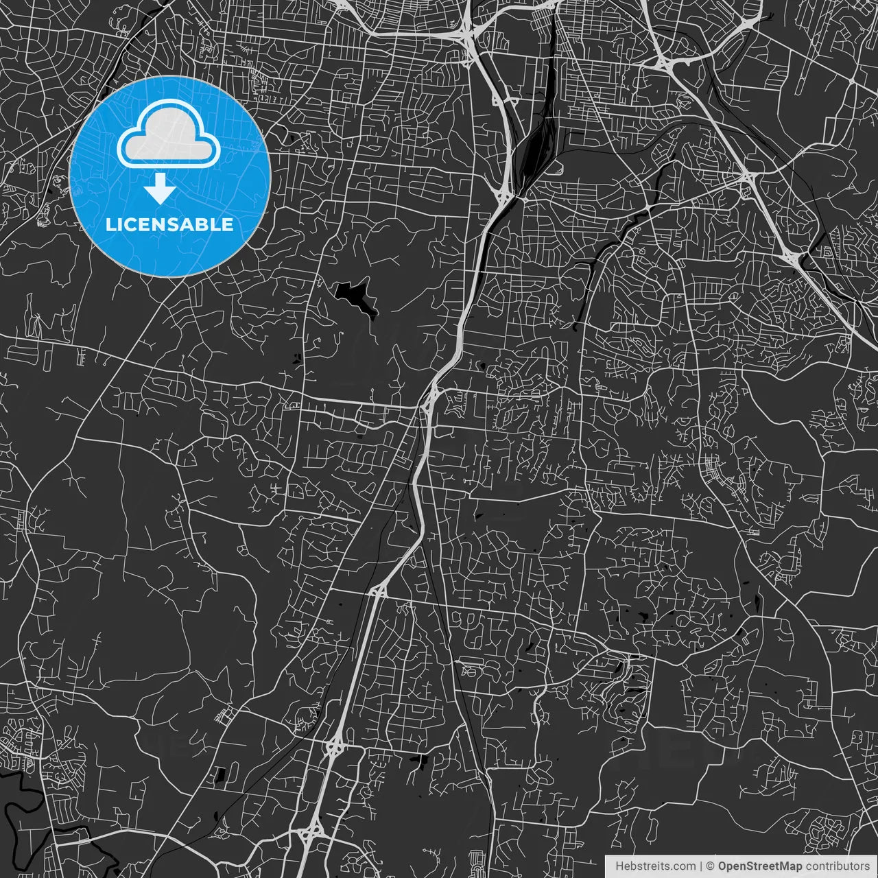 Brentwood, Tennessee - Area Map - Dark