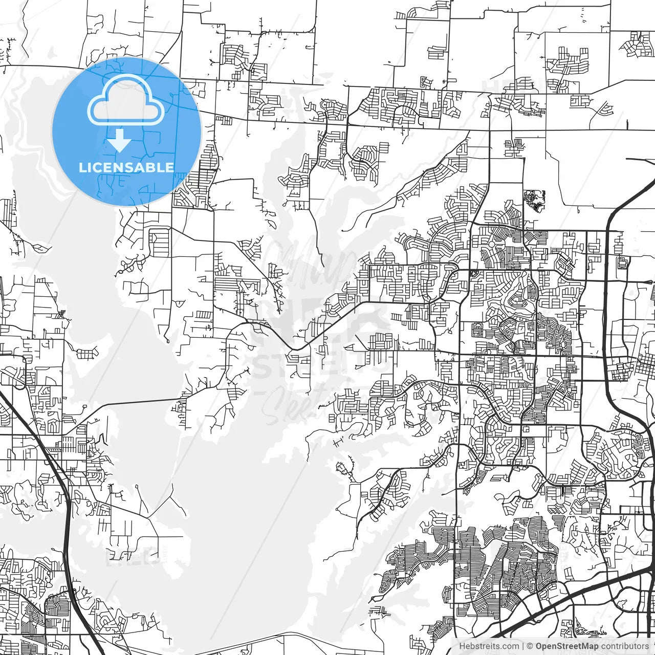 Little Elm, Texas - Area Map - Light
