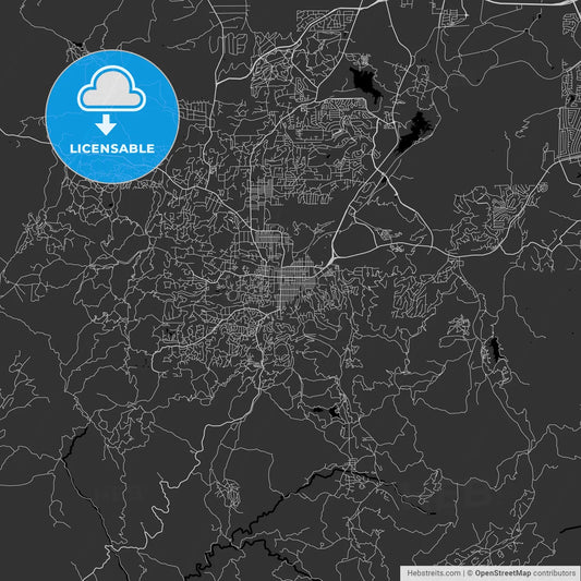 Prescott, Arizona - Area Map - Dark
