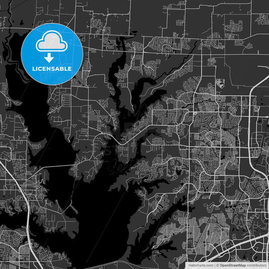 Little Elm, Texas - Area Map - Dark