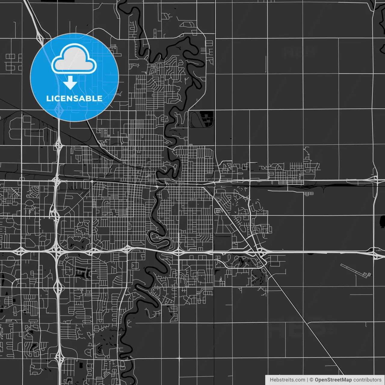 Moorhead, Minnesota - Area Map - Dark