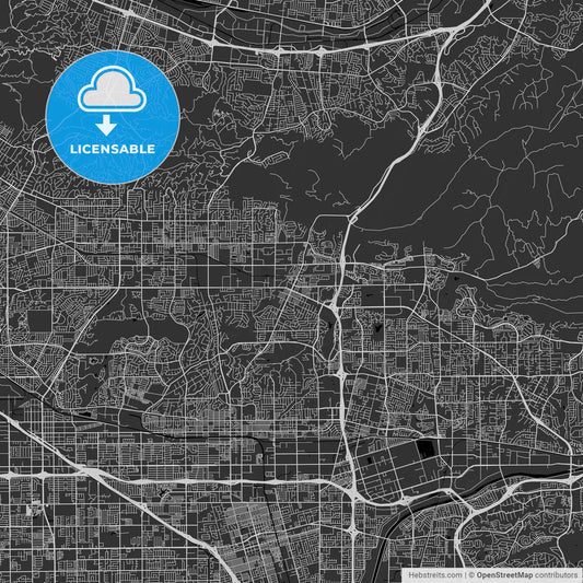 Brea, California - Area Map - Dark
