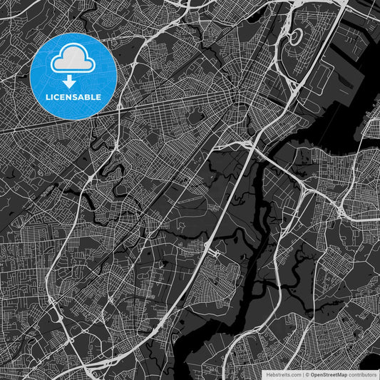 Linden, New Jersey - Area Map - Dark