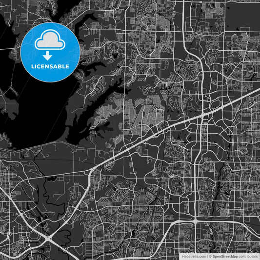 The Colony, Texas - Area Map - Dark