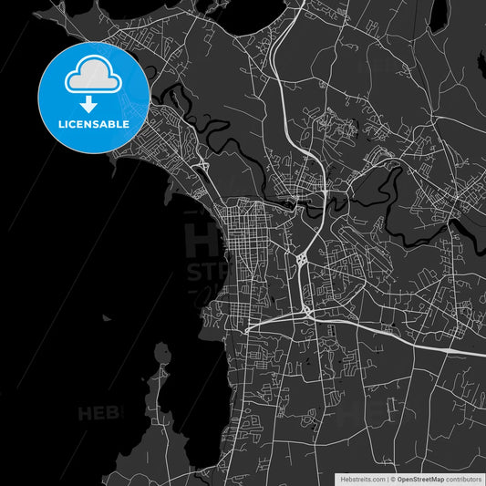 Burlington, Vermont - Area Map - Dark