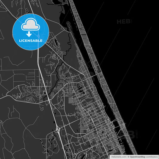 Ormond Beach, Florida - Area Map - Dark