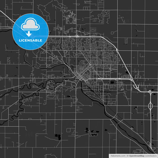 Midland, Michigan - Area Map - Dark