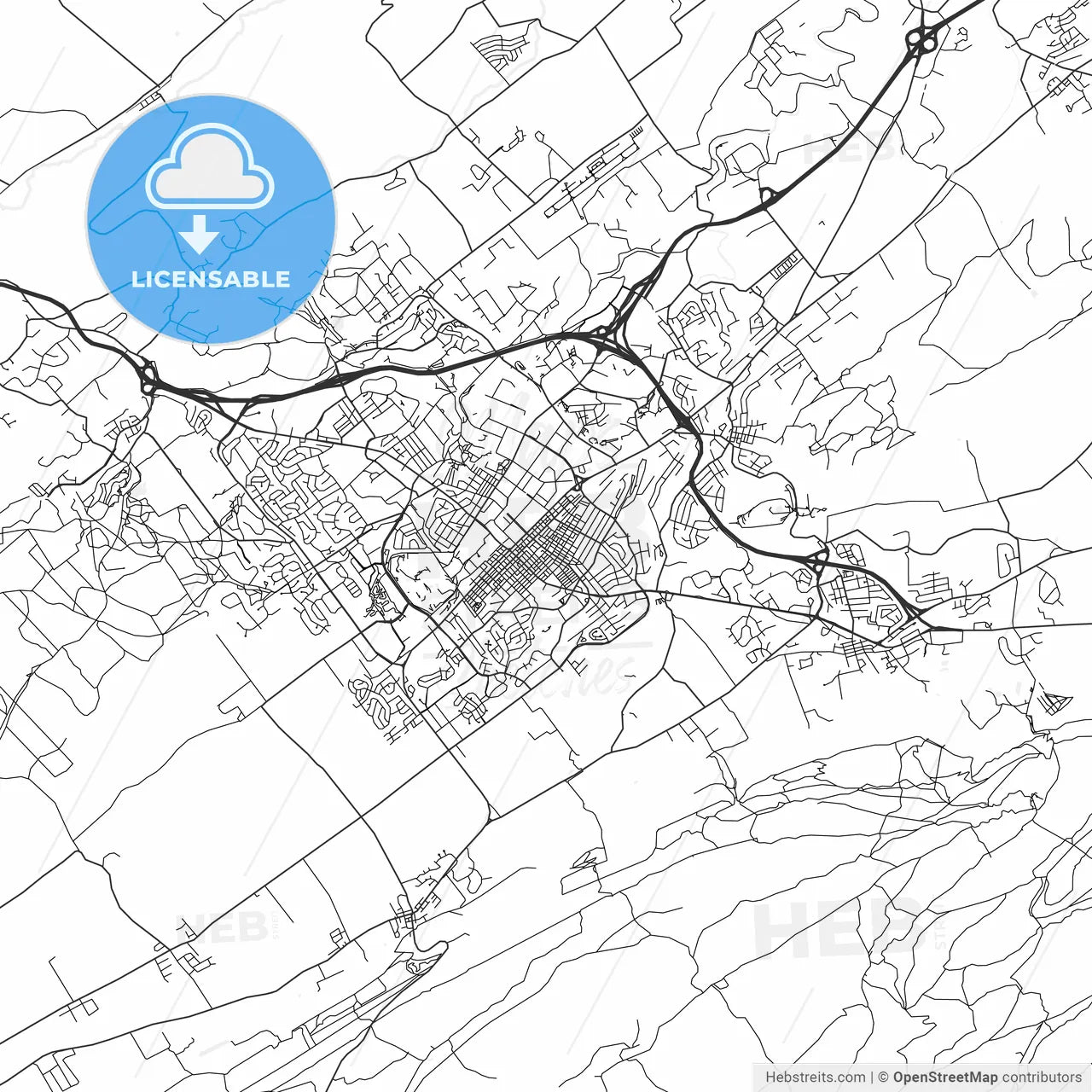 State College, Pennsylvania - Area Map - Light