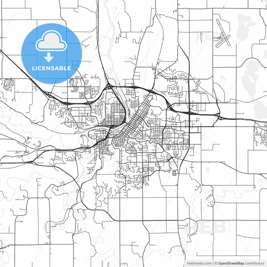 Mankato, Minnesota - Area Map - Light