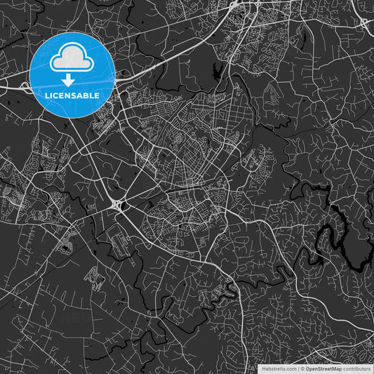 Manassas, Virginia - Area Map - Dark