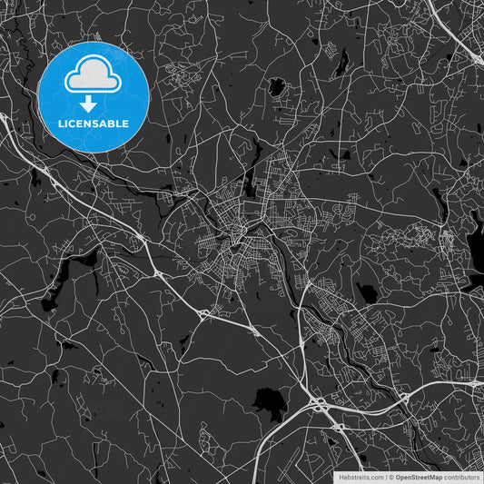 Woonsocket, Rhode Island - Area Map - Dark