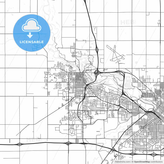 Cedar Falls, Iowa - Area Map - Light