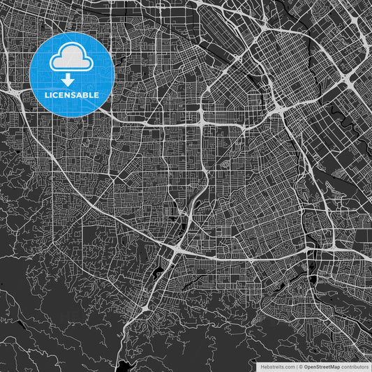 Campbell, California - Area Map - Dark