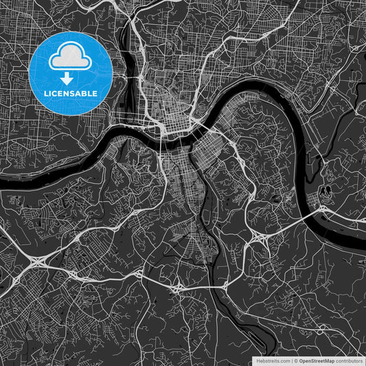 Covington, Kentucky - Area Map - Dark