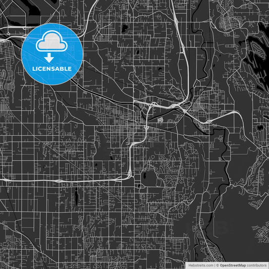 Puyallup, Washington - Area Map - Dark