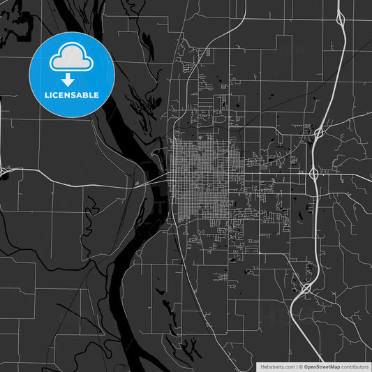 Quincy, Illinois - Area Map - Dark