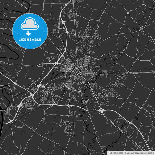 Hagerstown, Maryland - Area Map - Dark