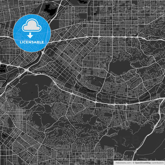 La Puente, California - Area Map - Dark
