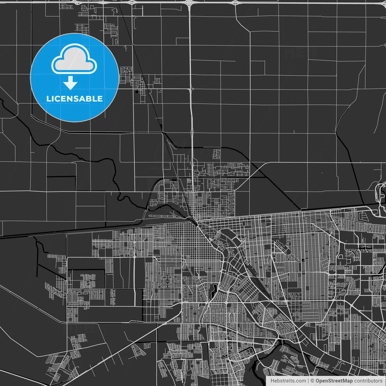 Calexico, California - Area Map - Dark