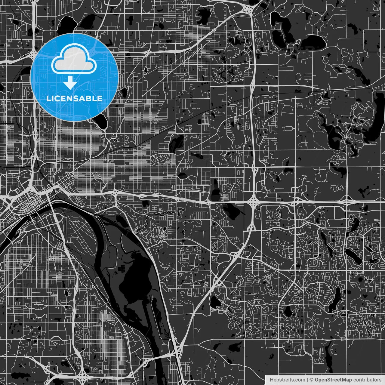 Maplewood, Minnesota - Area Map - Dark