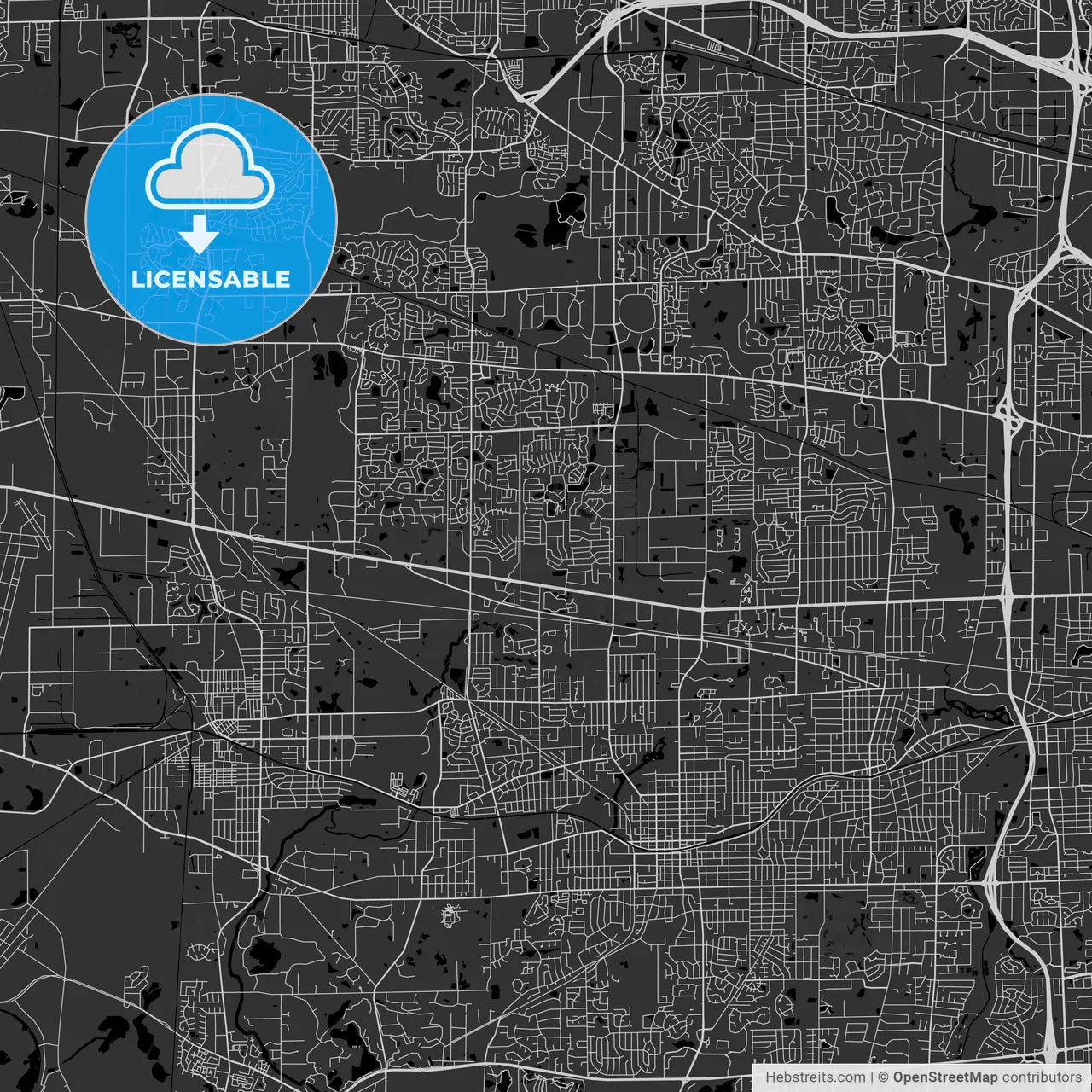 Carol Stream, Illinois - Area Map - Dark