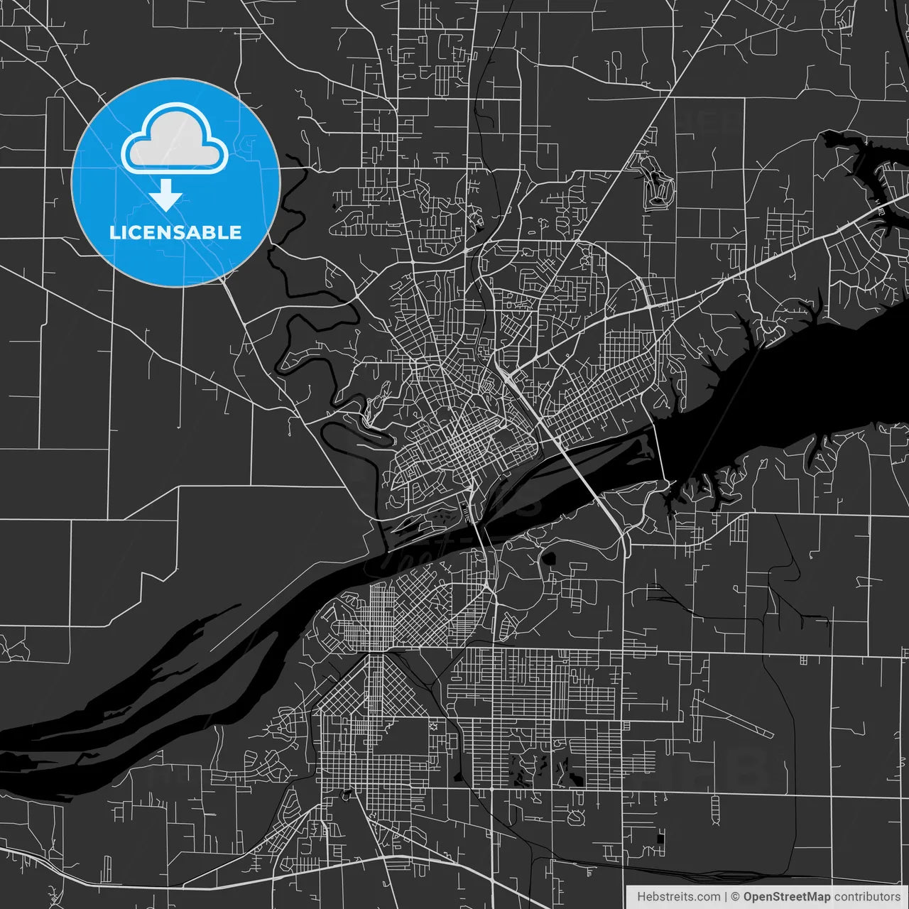 Florence, Alabama - Area Map - Dark