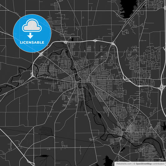 Warren, Ohio - Area Map - Dark