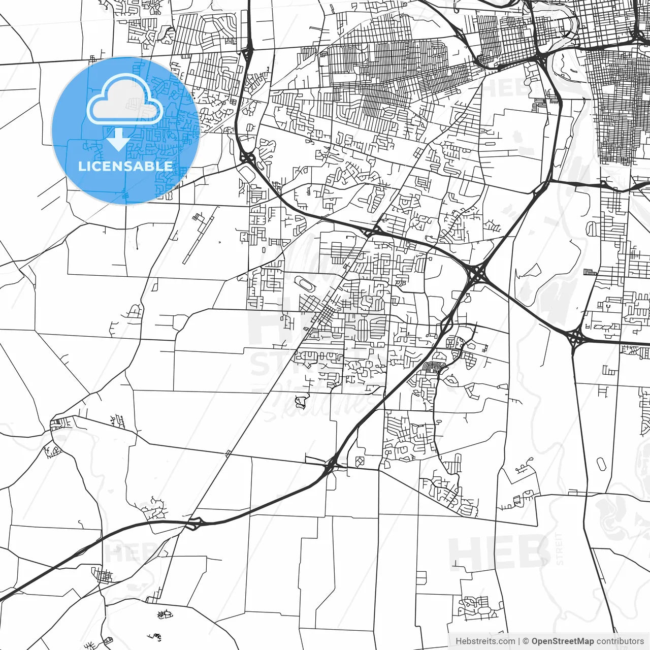 Grove City, Ohio - Area Map - Light