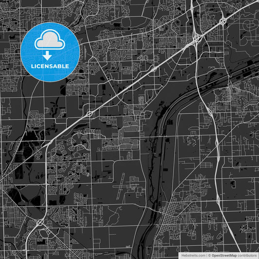 Romeoville, Illinois - Area Map - Dark