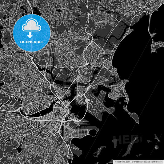 Chelsea, Massachusetts - Area Map - Dark