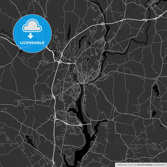 Norwich, Connecticut - Area Map - Dark