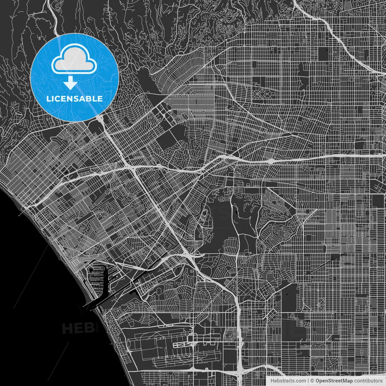 Culver City, California - Area Map - Dark