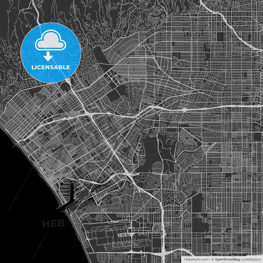 Culver City, California - Area Map - Dark