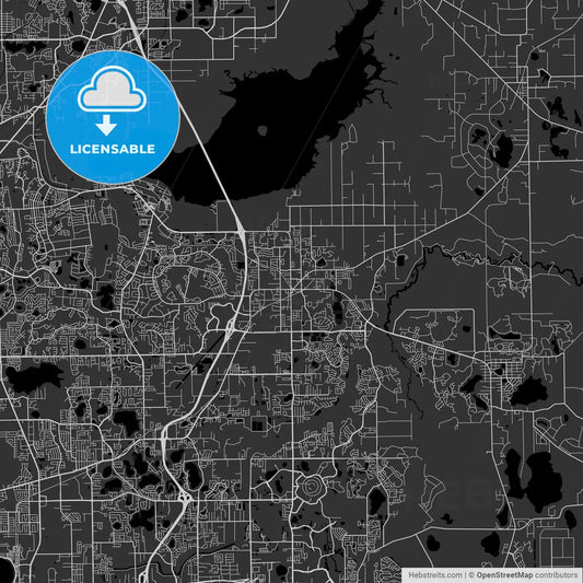 Oviedo, Florida - Area Map - Dark