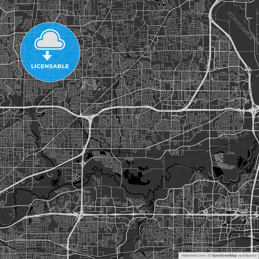 Hurst, Texas - Area Map - Dark
