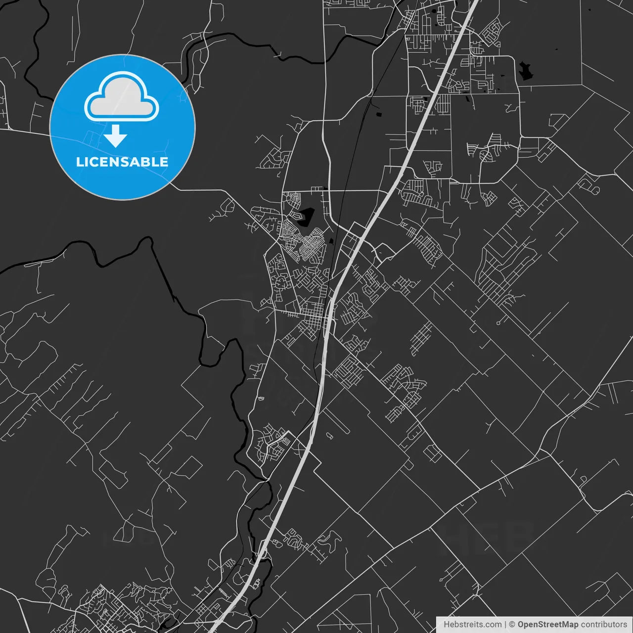 Kyle, Texas - Area Map - Dark