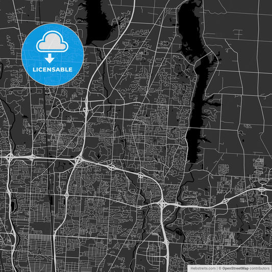 Westerville, Ohio - Area Map - Dark
