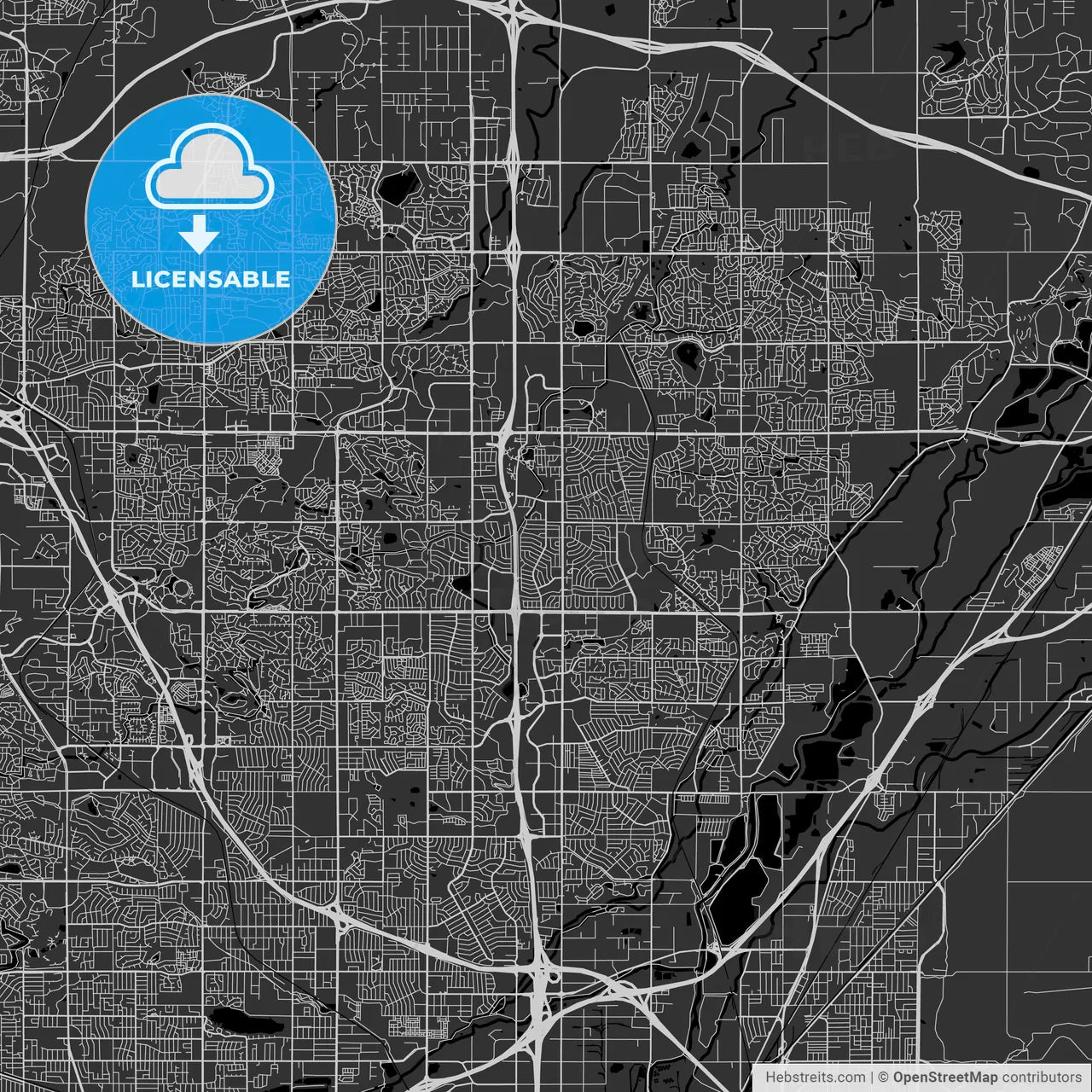 Northglenn, Colorado - Area Map - Dark