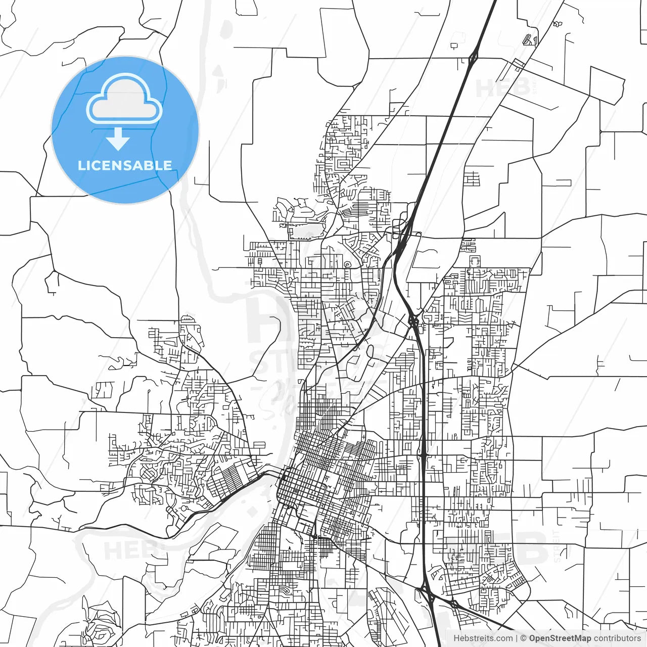 Keizer, Oregon - Area Map - Light