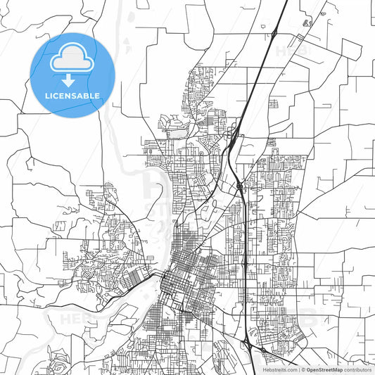 Keizer, Oregon - Area Map - Light
