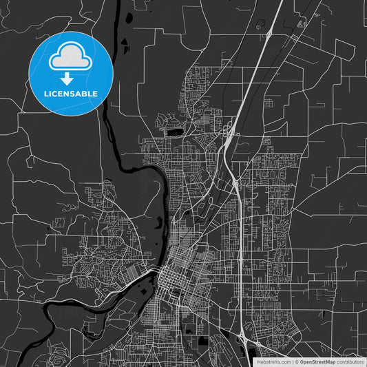 Keizer, Oregon - Area Map - Dark