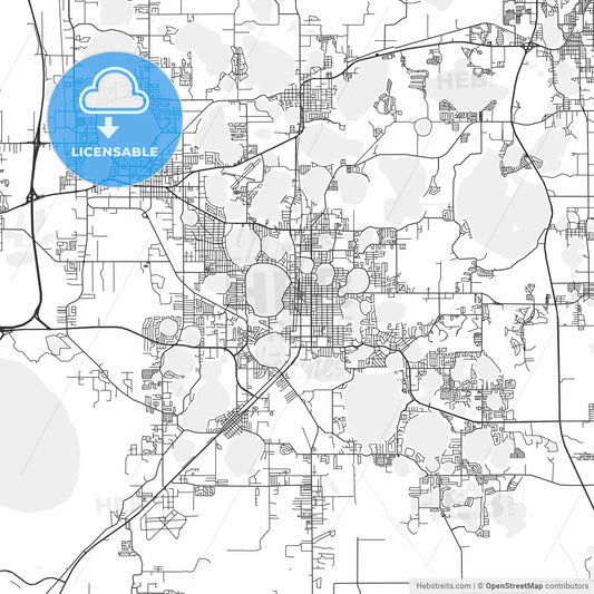 Winter Haven, Florida - Area Map - Light