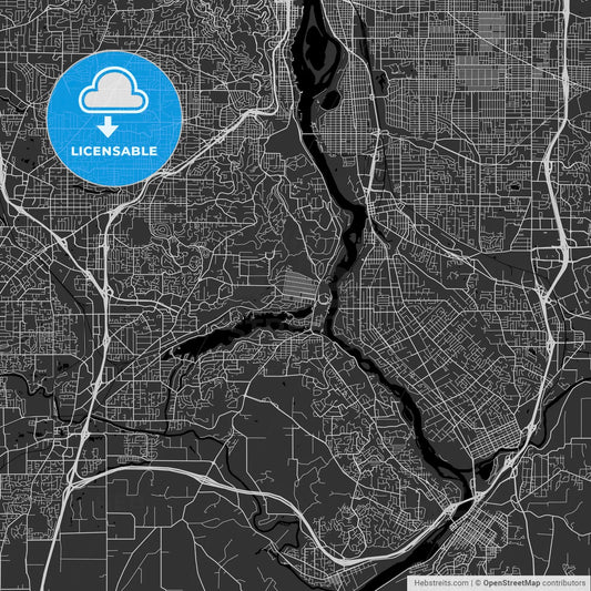 Lake Oswego, Oregon - Area Map - Dark